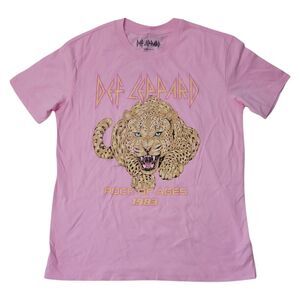 Licensed Women's Relaxed Fit Graphic Short Sleeve Tee - Def Leppard